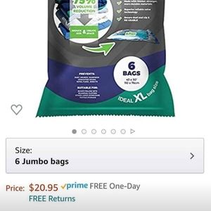 Vacwel Jumbo Vacuum Storage Bags for Clothes, Quil
